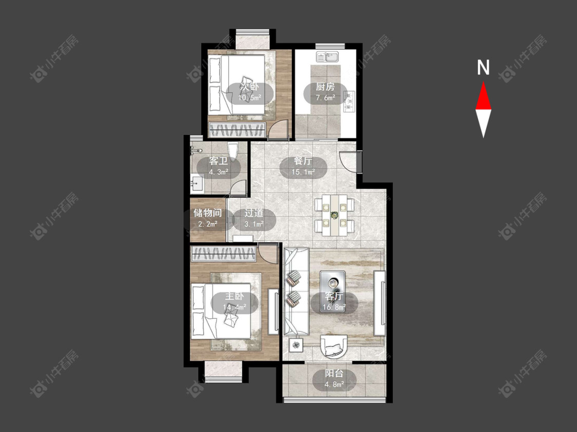 常州青山湾北区在售二手房源户型图_小牛看房