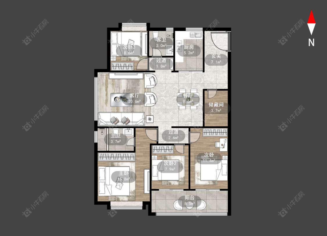 常州九洲玺在售二手房源户型图_小牛看房