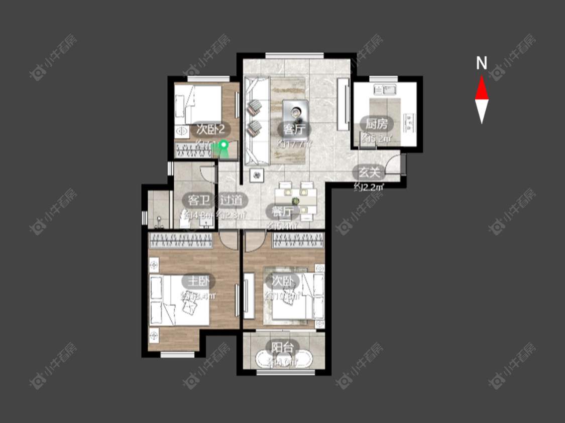 常州香缇湾花园在售二手房源户型图_小牛看房