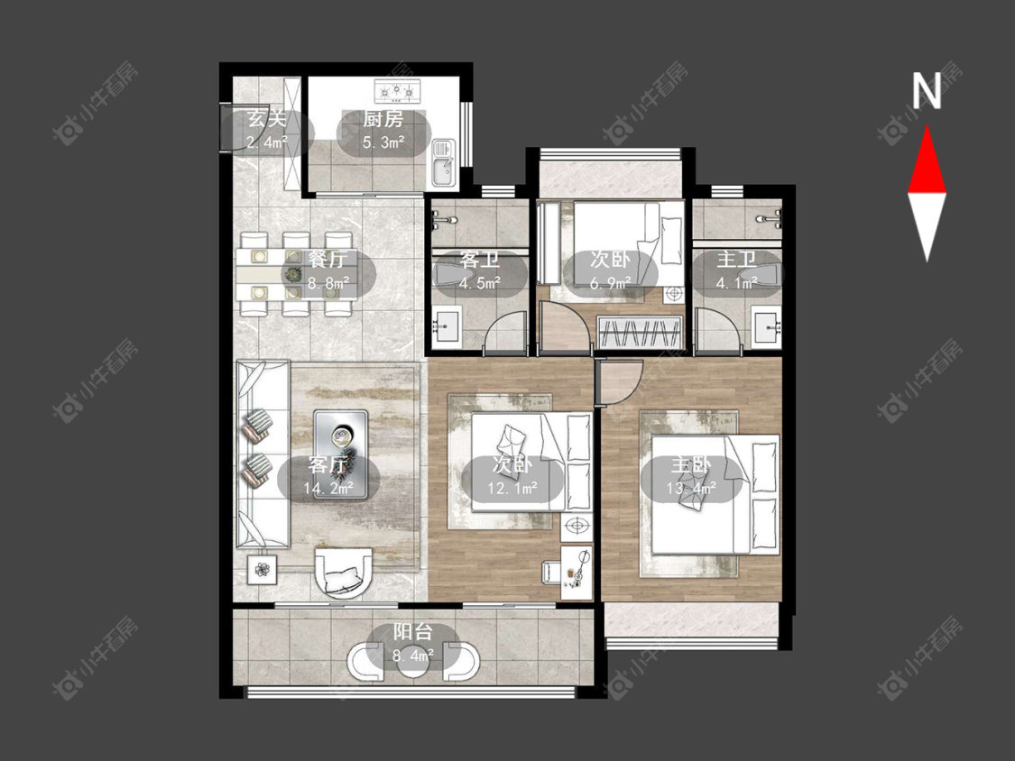 常州华盛品樾公馆在售二手房源户型图_小牛看房