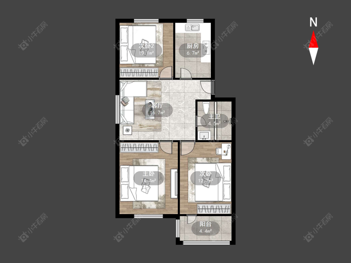 常州荆川里在售二手房源户型图_小牛看房