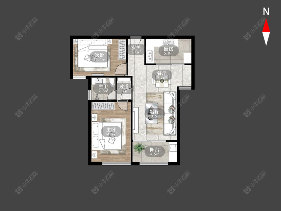 常州雨润城在售二手房源户型图_小牛看房