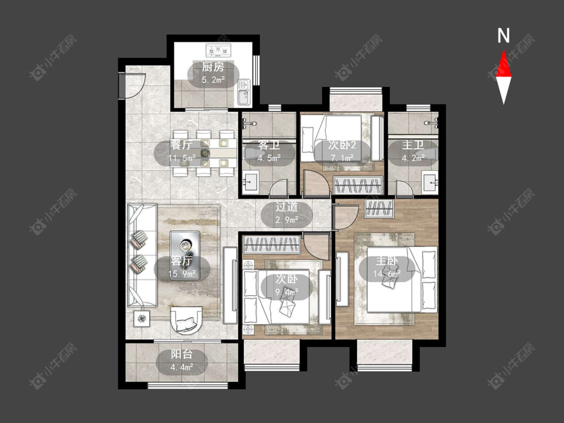 常州华润紫云府在售二手房源户型图_小牛看房
