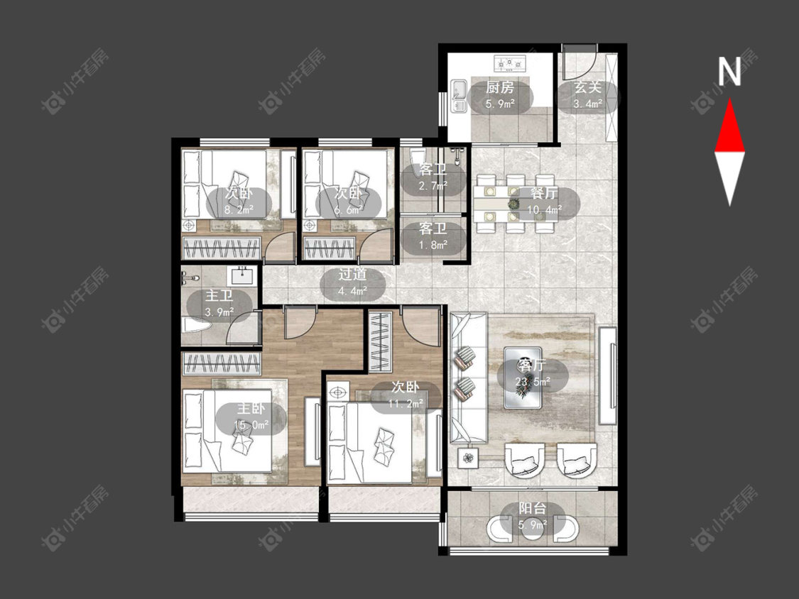 常州碧桂园浅水湾在售二手房源户型图_小牛看房
