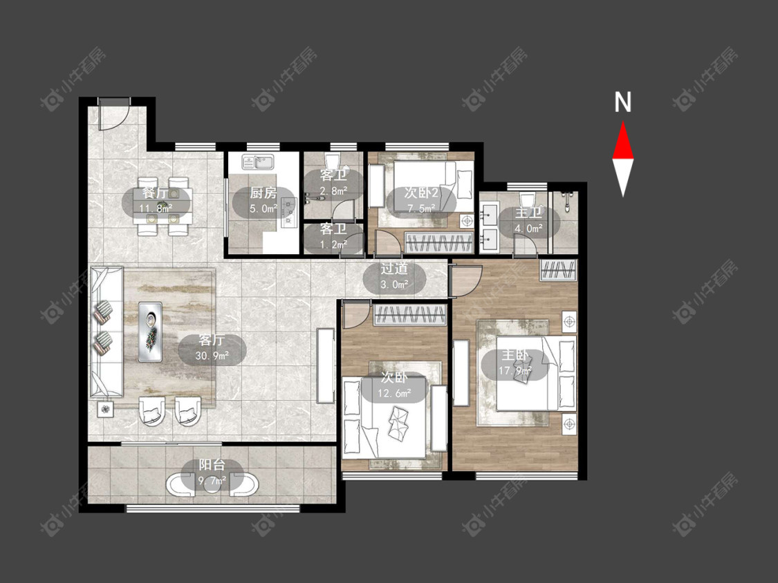 常州风华瓴著在售二手房源户型图_小牛看房