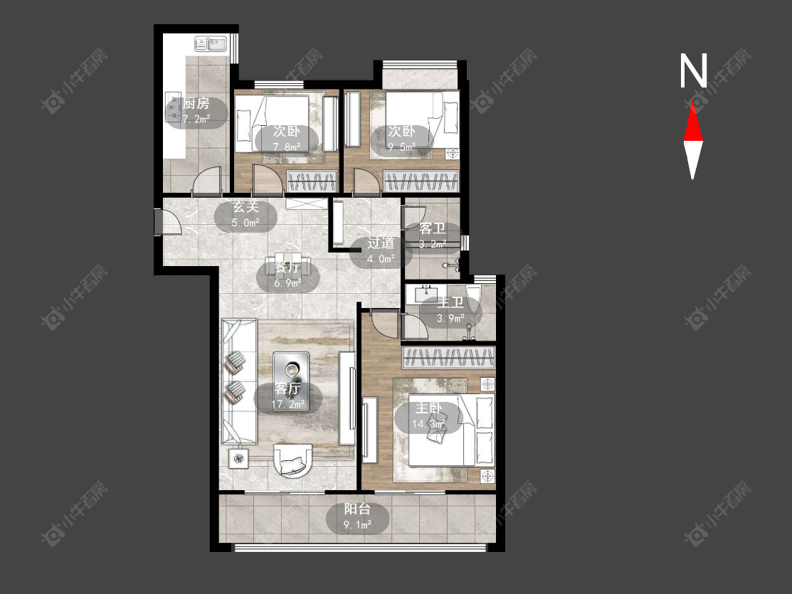 中海凤凰熙岸房源户型图 常州中海凤凰熙岸在售二手房源户型图_小牛看房