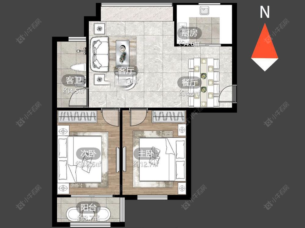 常州旺府公寓2室2厅1卫在售二手房房源图片