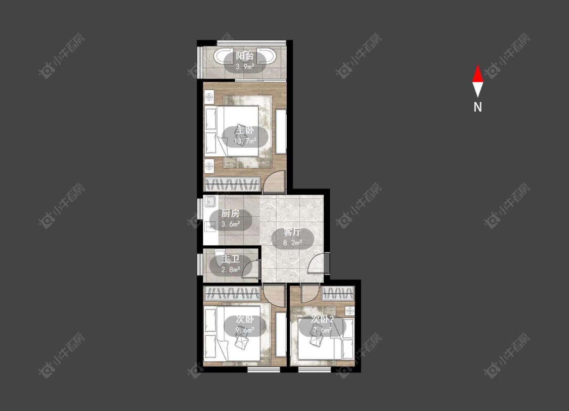 常州浦北新村在售二手房房源户型图_小牛看房