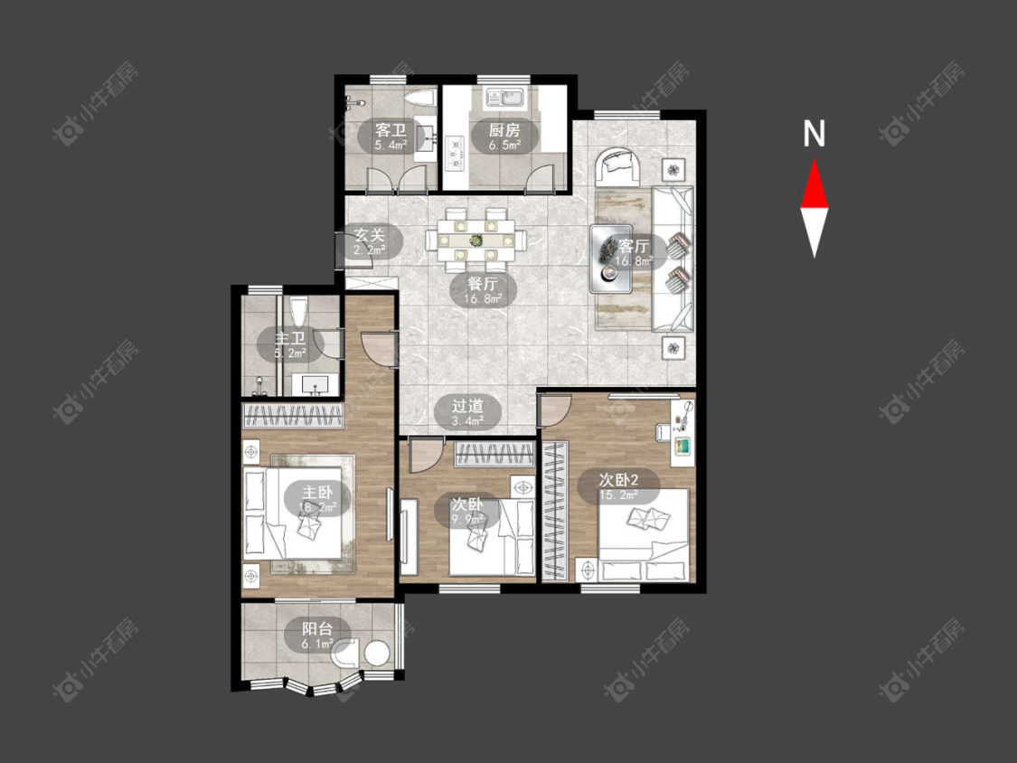 常州百合花苑在售二手房源户型图_小牛看房