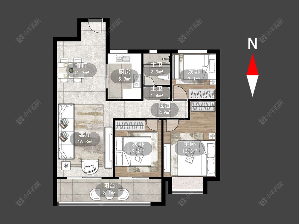 新城锦域房源户型图 常州新城锦域在售二手房源户型图_小牛看房