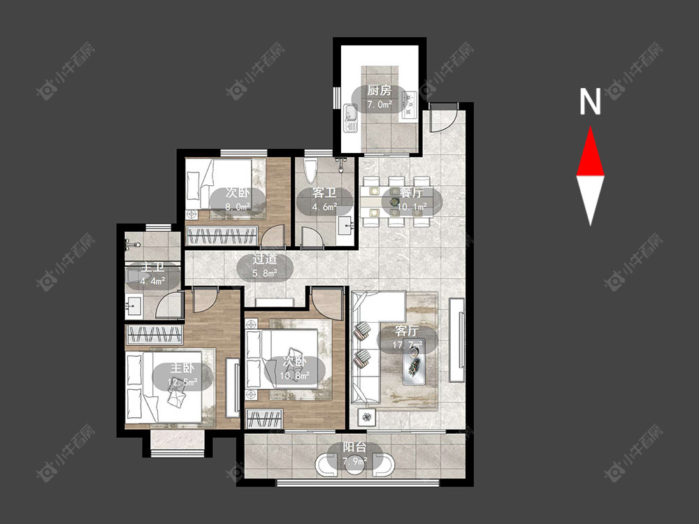 常州新城金樾在售二手房源户型图_小牛看房