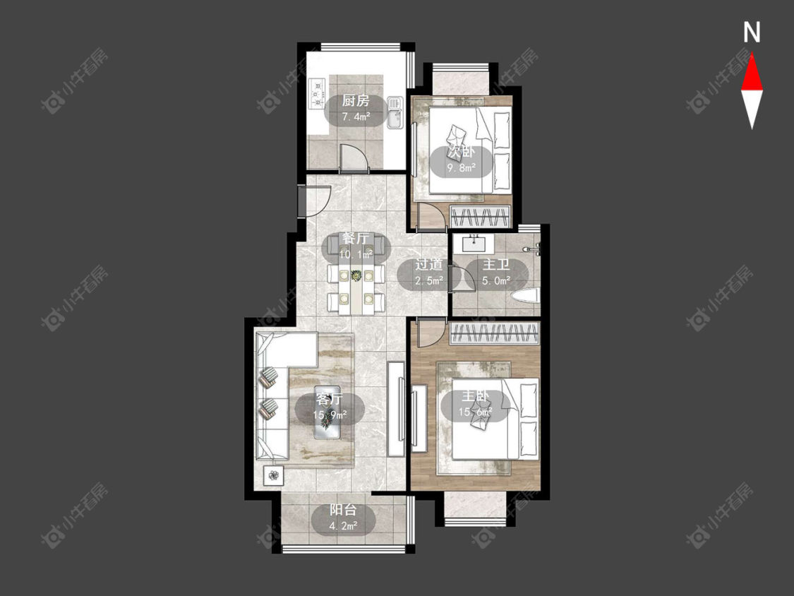 常州运河花园在售二手房源户型图_小牛看房