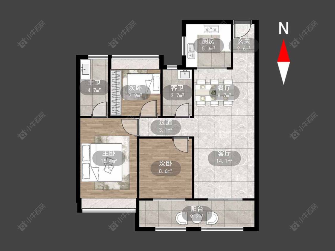 常州新城华宇悦隽公馆在售二手房源户型图_小牛看房