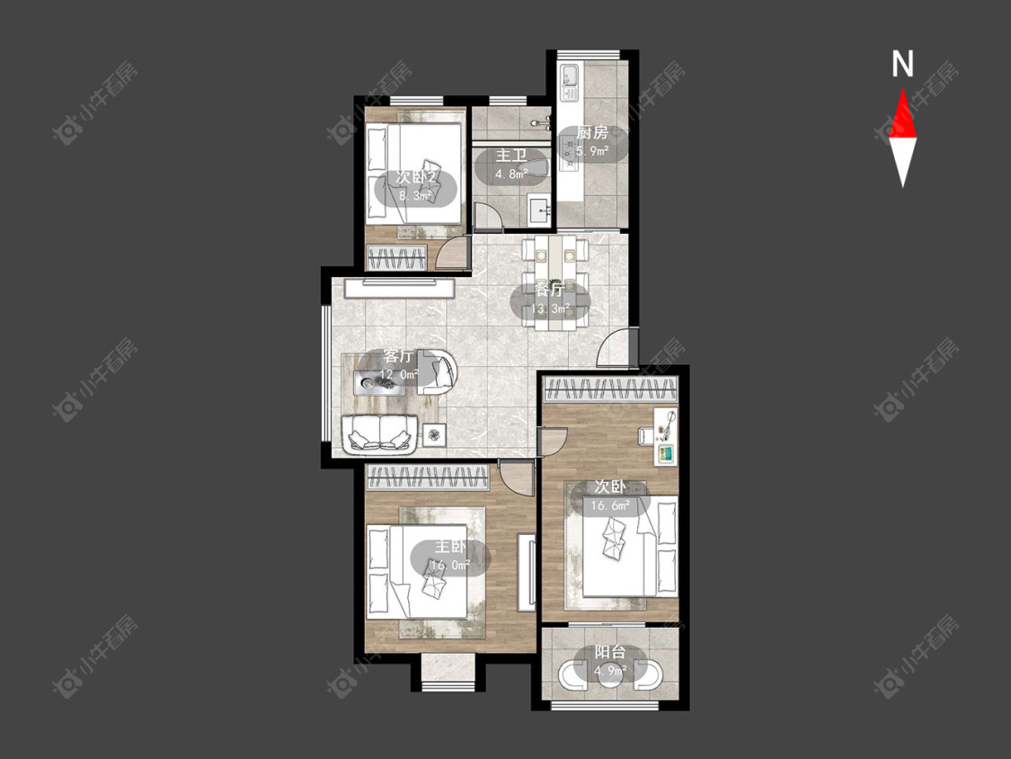 绿园爱舍北区房源户型图 常州绿园爱舍北区在售二手房源户型图_小牛看房
