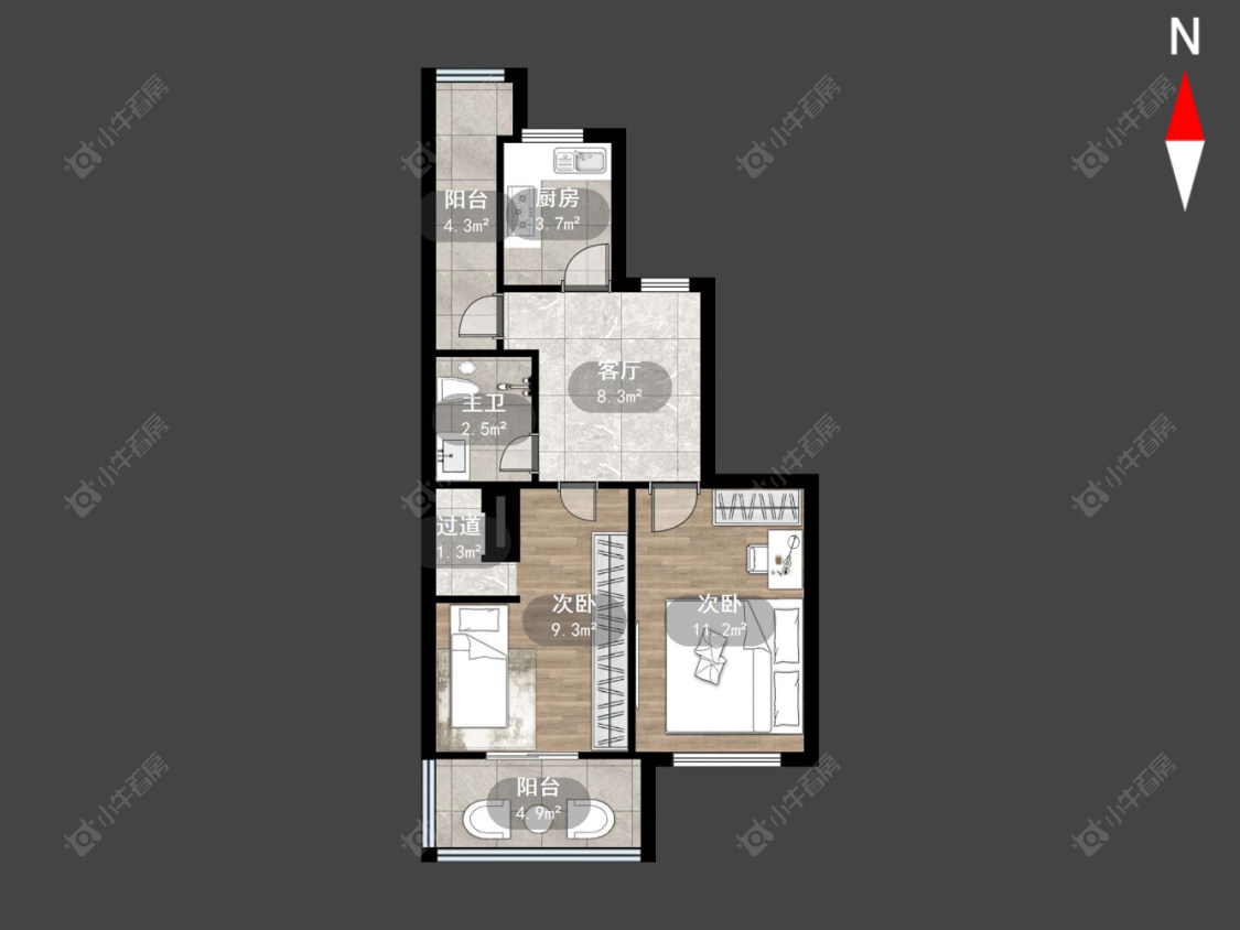 常州西上园在售二手房源户型图_小牛看房