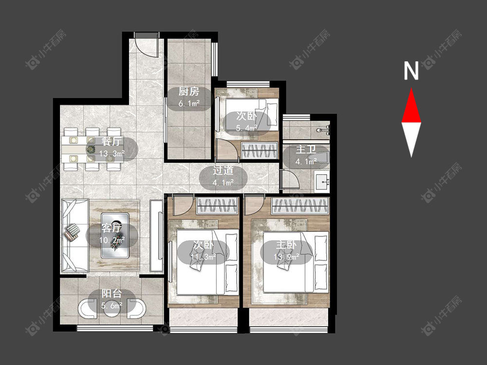 常州招商花园城在售二手房源户型图_小牛看房