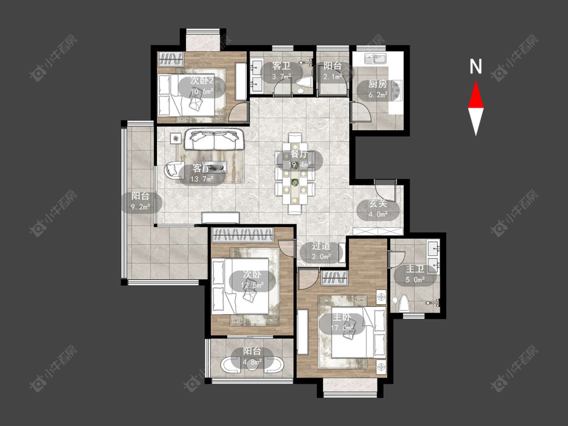 凯旋城西区房源户型图 常州凯旋城西区在售二手房源户型图_小牛看房