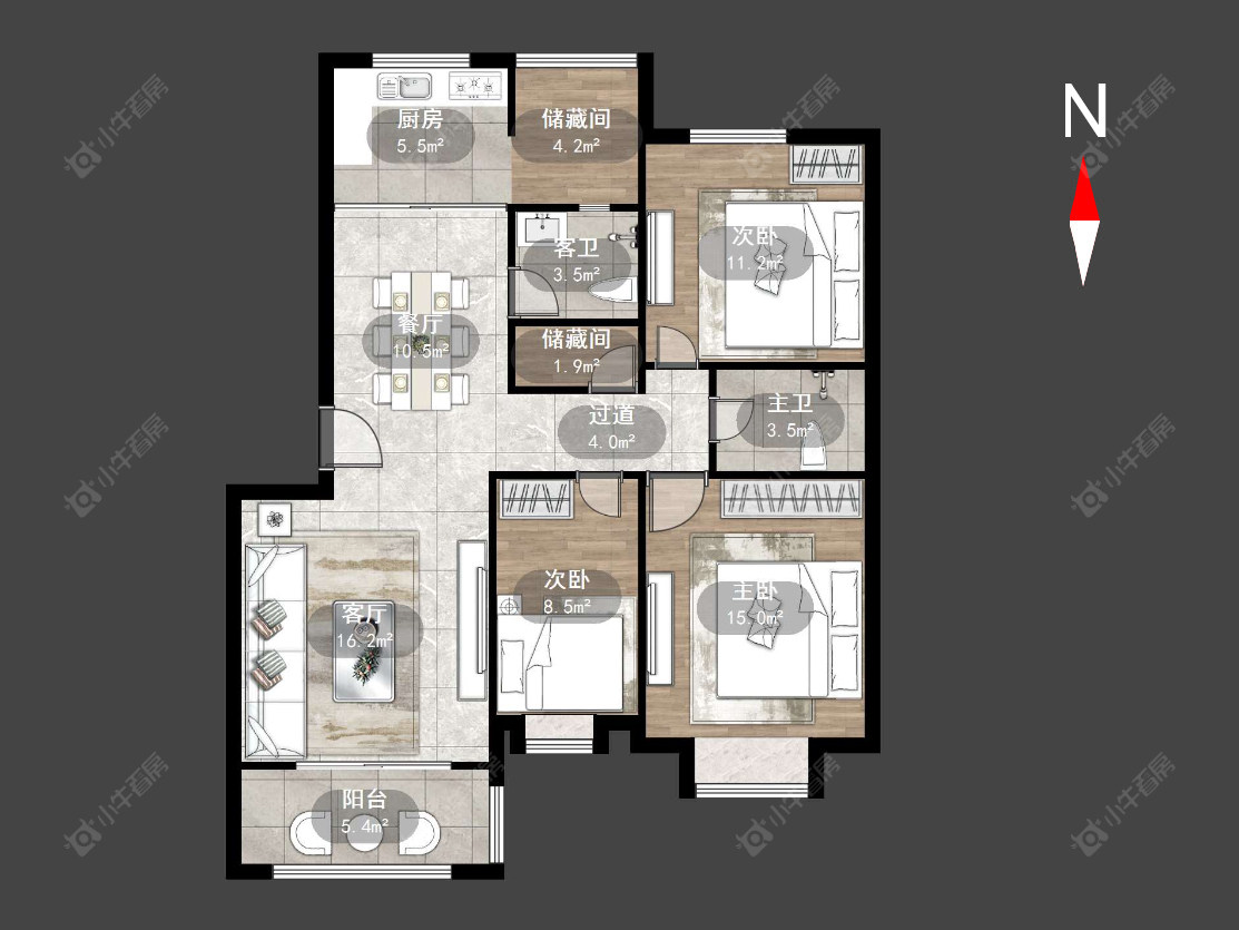 常州东方花园在售二手房源户型图_小牛看房