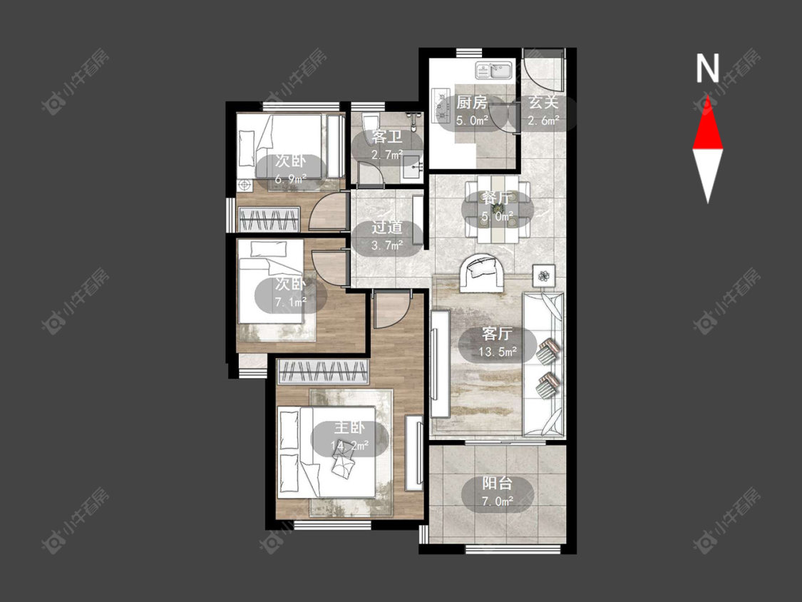 新城帝景南区房源户型图 常州新城帝景南区在售二手房源户型图_小牛看房