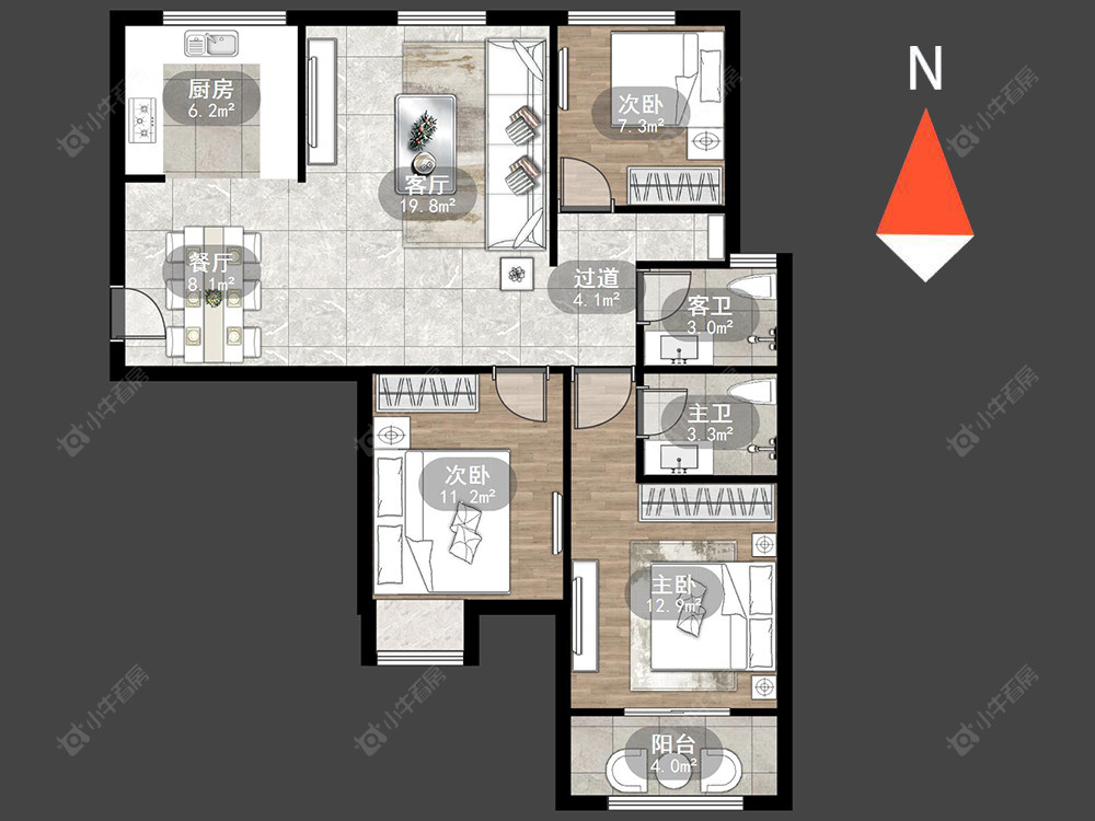 常州摩尔上品在租房源户型图_小牛看房