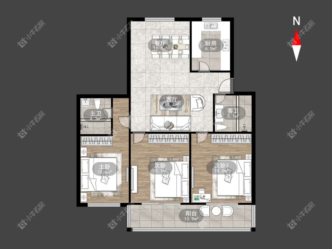 常州白云东苑二期在租房源室内图_小牛看房