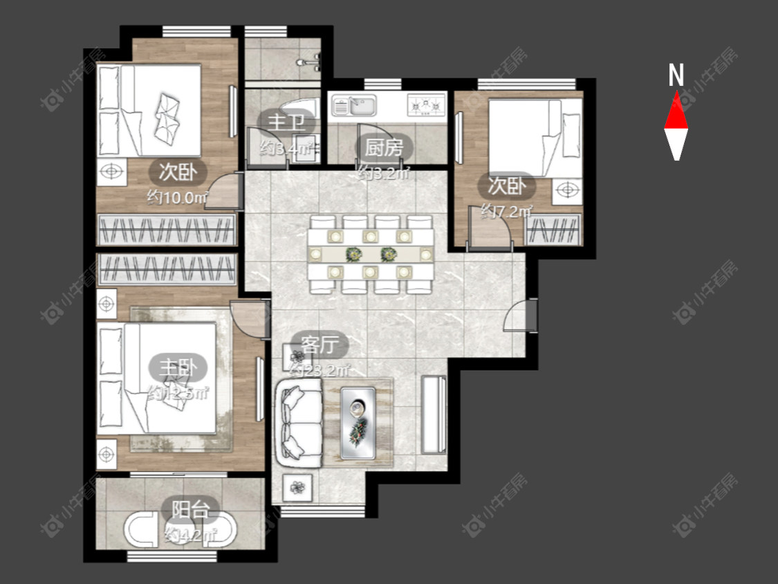 常州水岸花语在售二手房源户型图_小牛看房