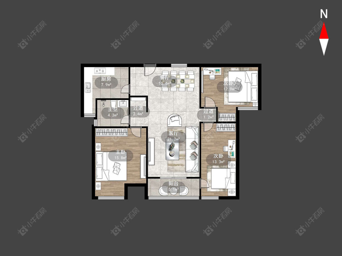 常州蓝天新苑在售二手房源户型图_小牛看房