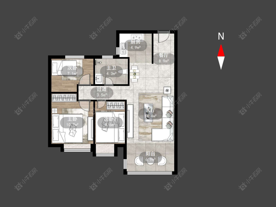 常州碧桂园华星·世纪学府在售二手房源户型图_小牛看房