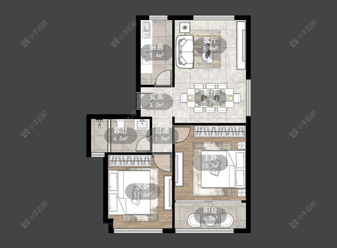 常州新景花苑二期在售二手房源户型图_小牛看房