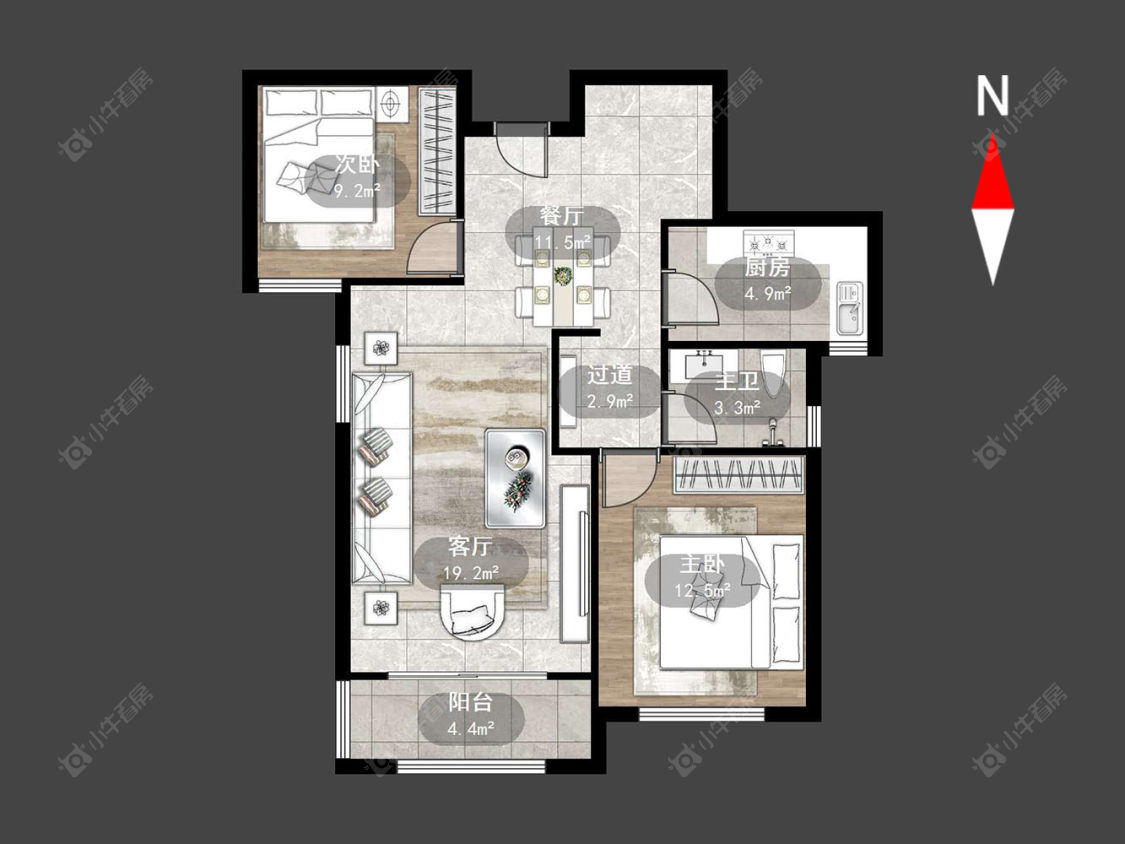 龙德花园房源户型图 常州龙德花园在售二手房源户型图_小牛看房