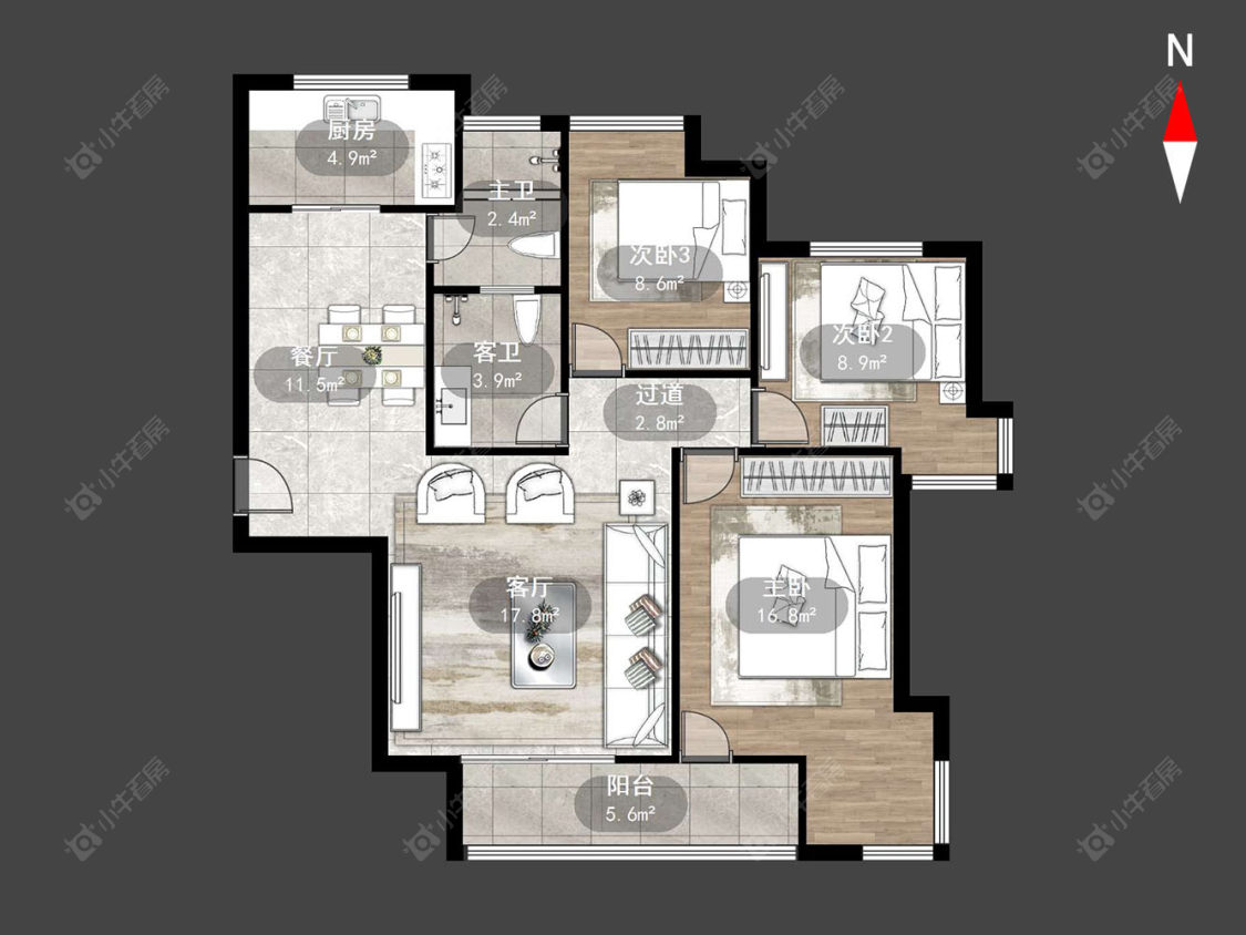 景瑞曦城房源户型图 常州景瑞曦城在售二手房源户型图_小牛看房