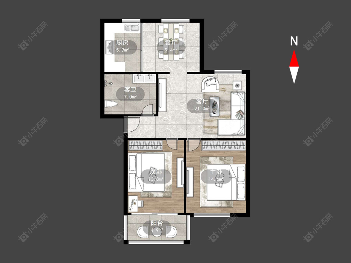 春天花园房源户型图 常州春天花园在售二手房源户型图_小牛看房