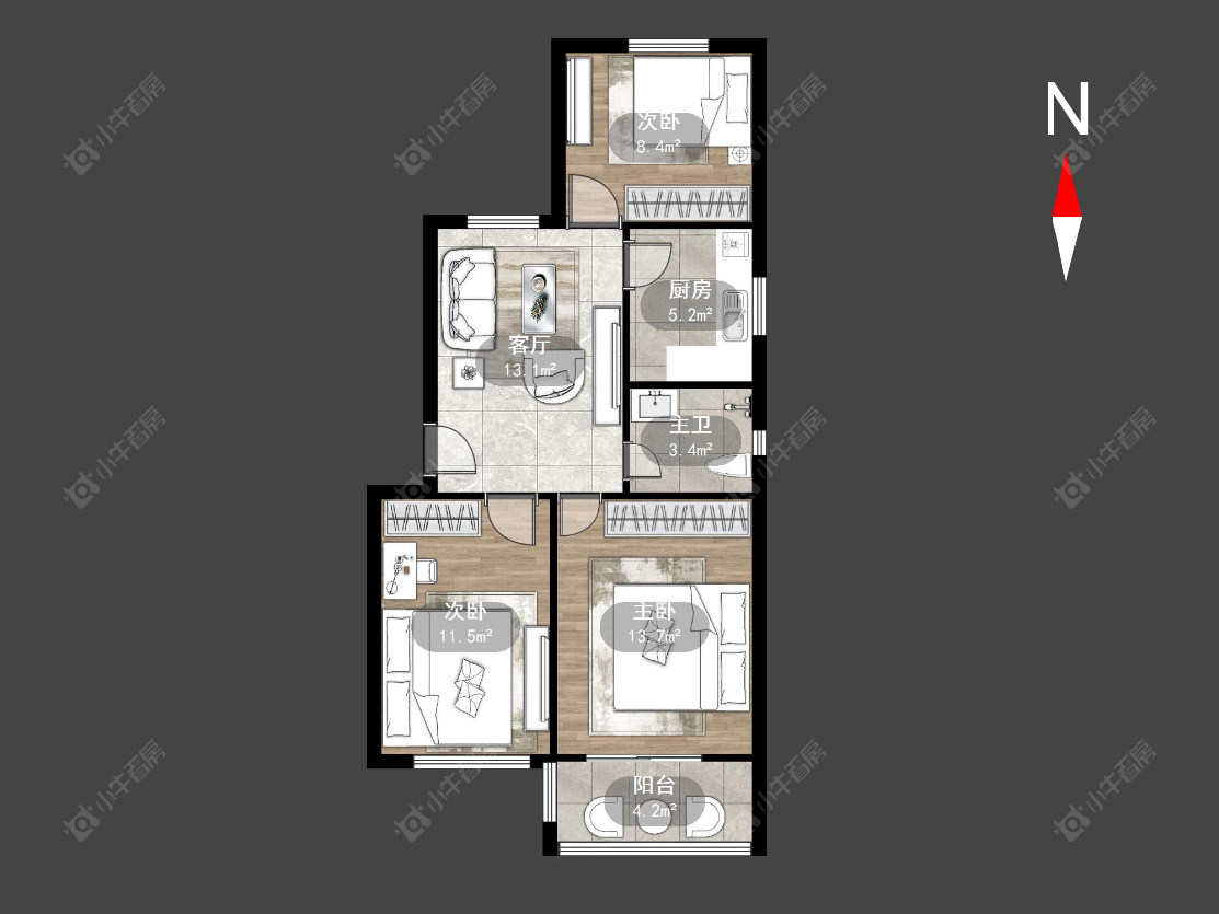 常州丽华二村在售二手房源户型图_小牛看房
