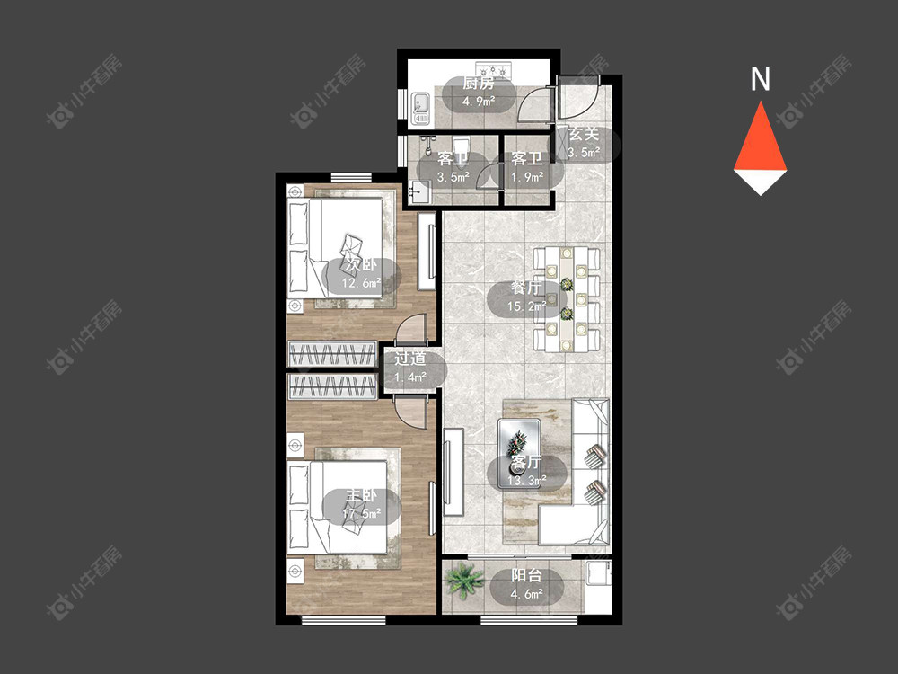 常州绿地峰云汇在售二手房源户型图_小牛看房