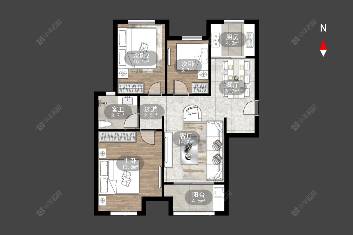 常州新城域一期在售二手房源户型图_小牛看房