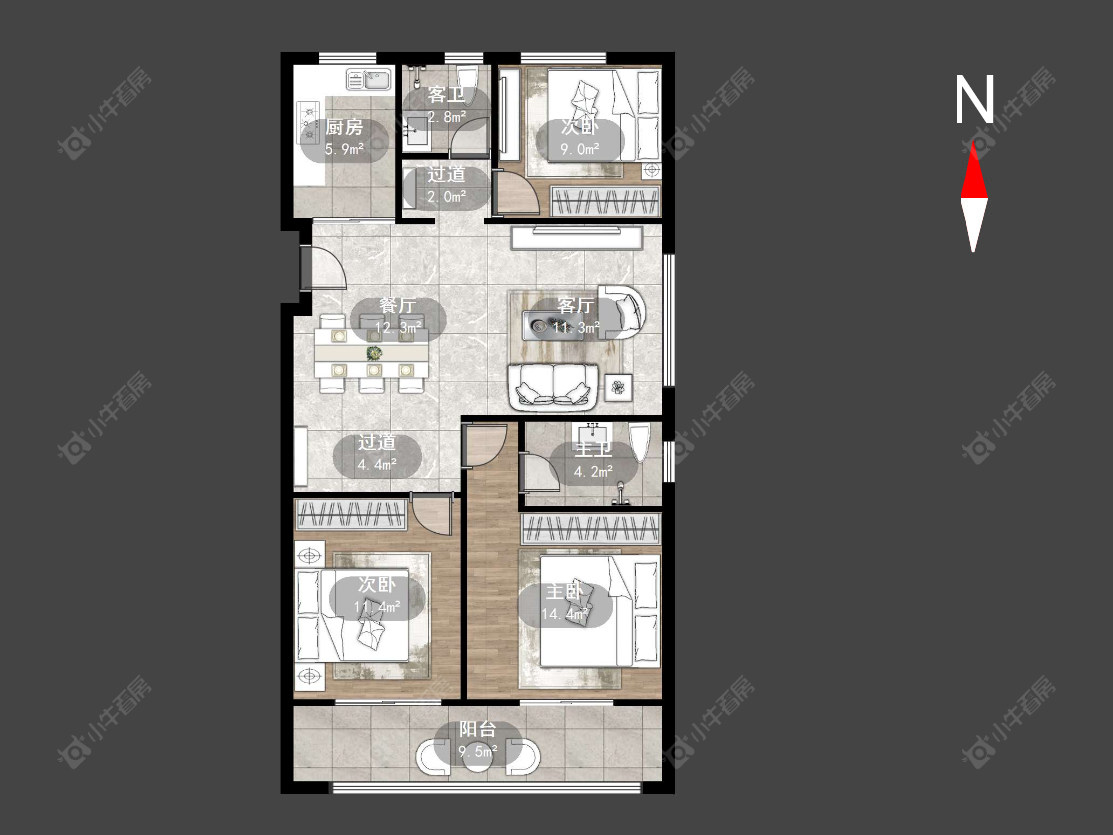 弘阳天下锦房源户型图 常州弘阳天下锦在售二手房源户型图_小牛看房