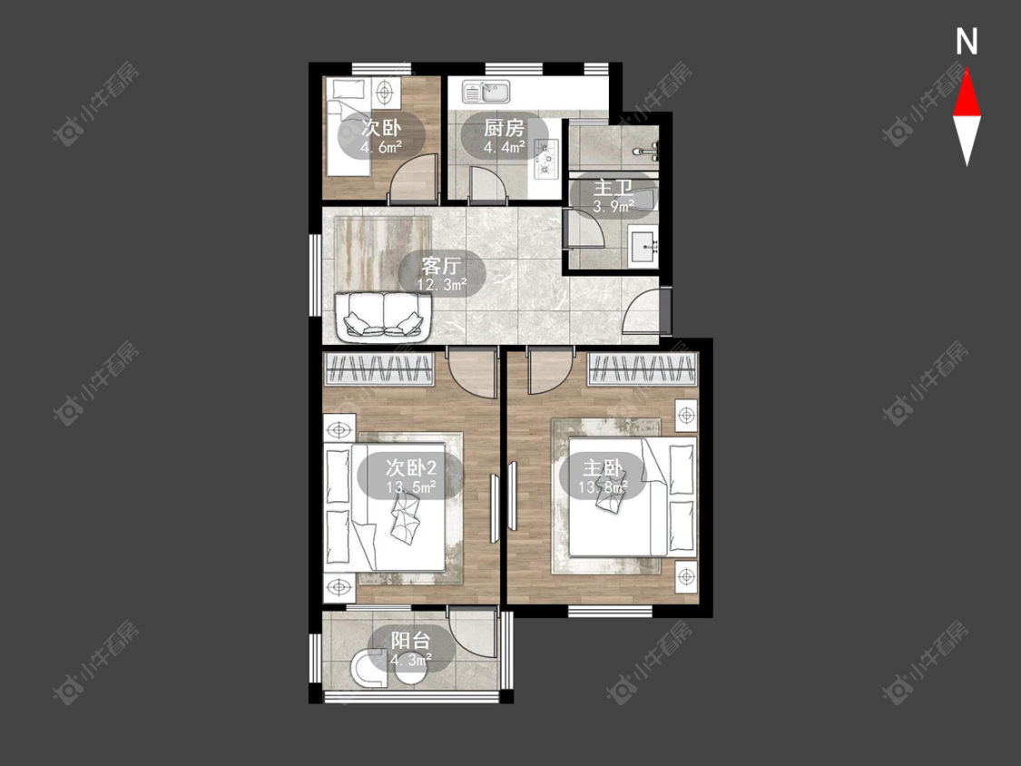 常州北建新村在售二手房房源户型图_小牛看房