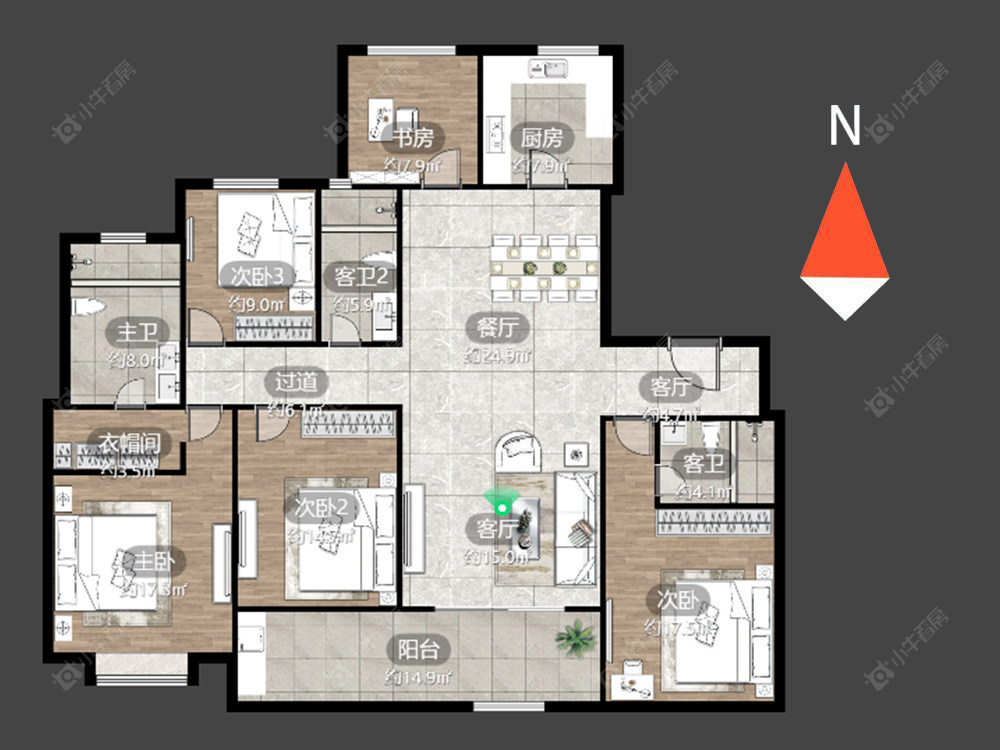 常州新城公馆荣域在售二手房源户型图_小牛看房