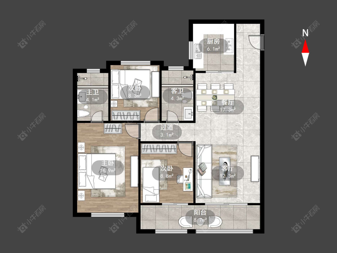 常州新城尚隽天骄在售二手房源户型图_小牛看房