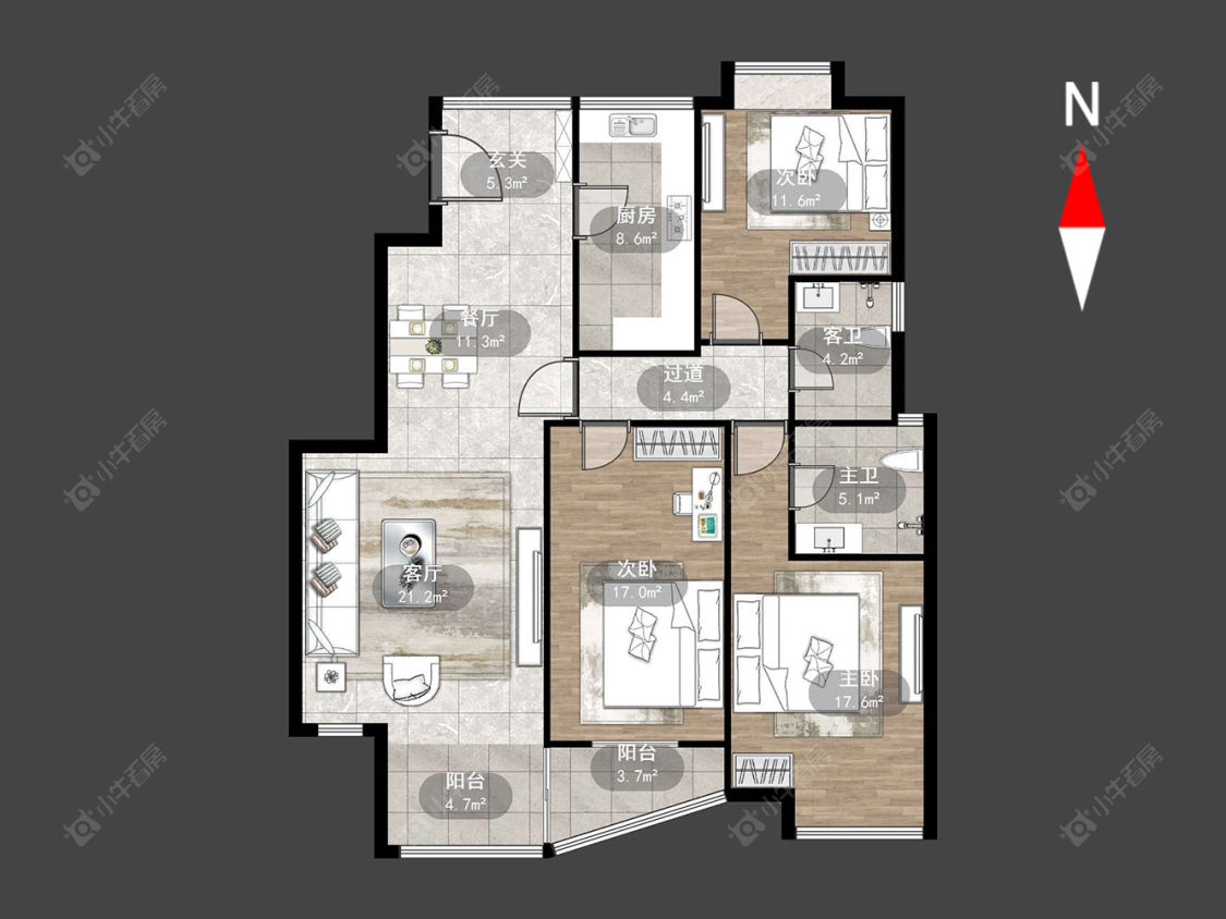 常州中天名园在售二手房源户型图_小牛看房