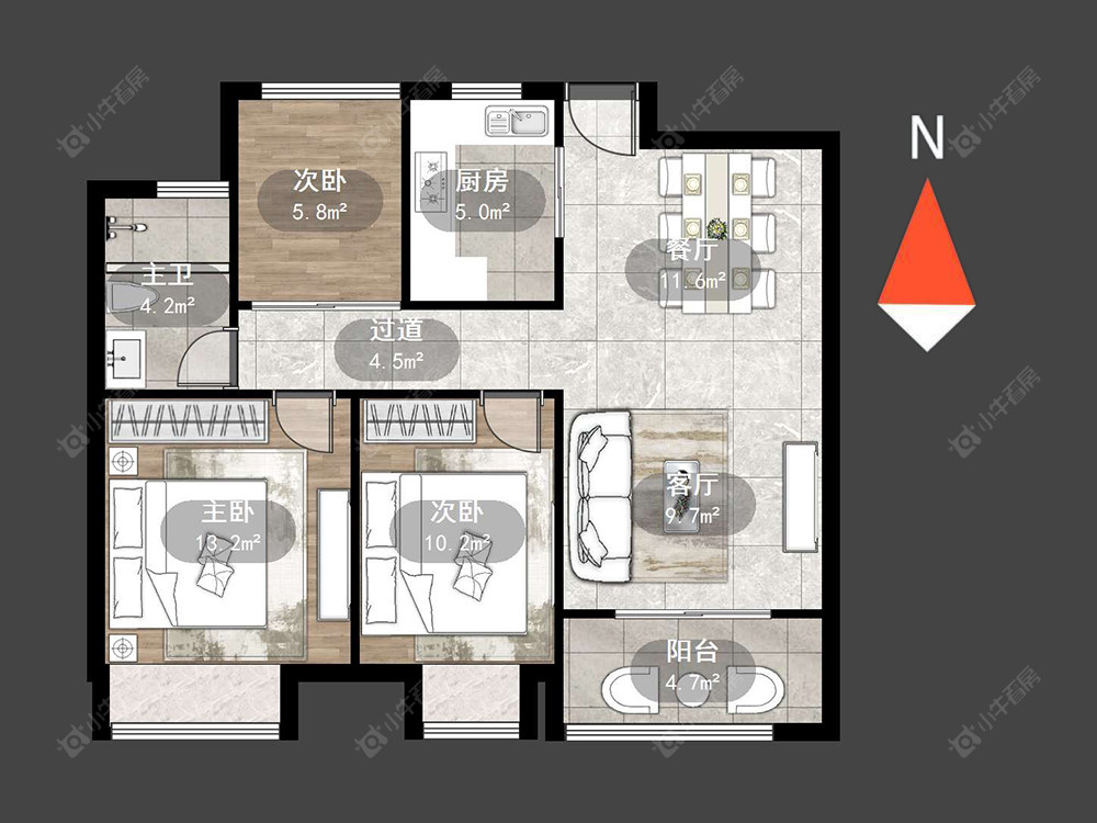 常州招商花园城在售二手房源户型图_小牛看房