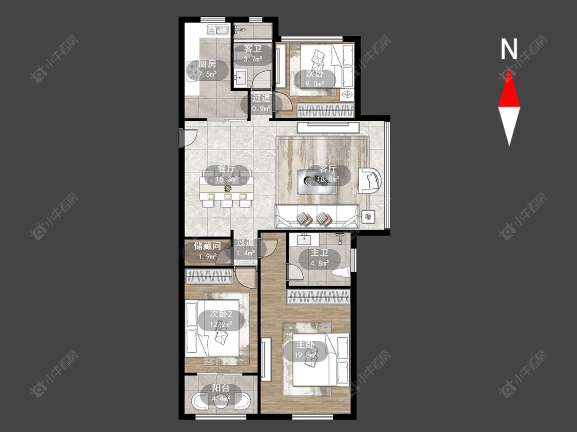 常州港龙新港城在售二手房源户型图_小牛看房