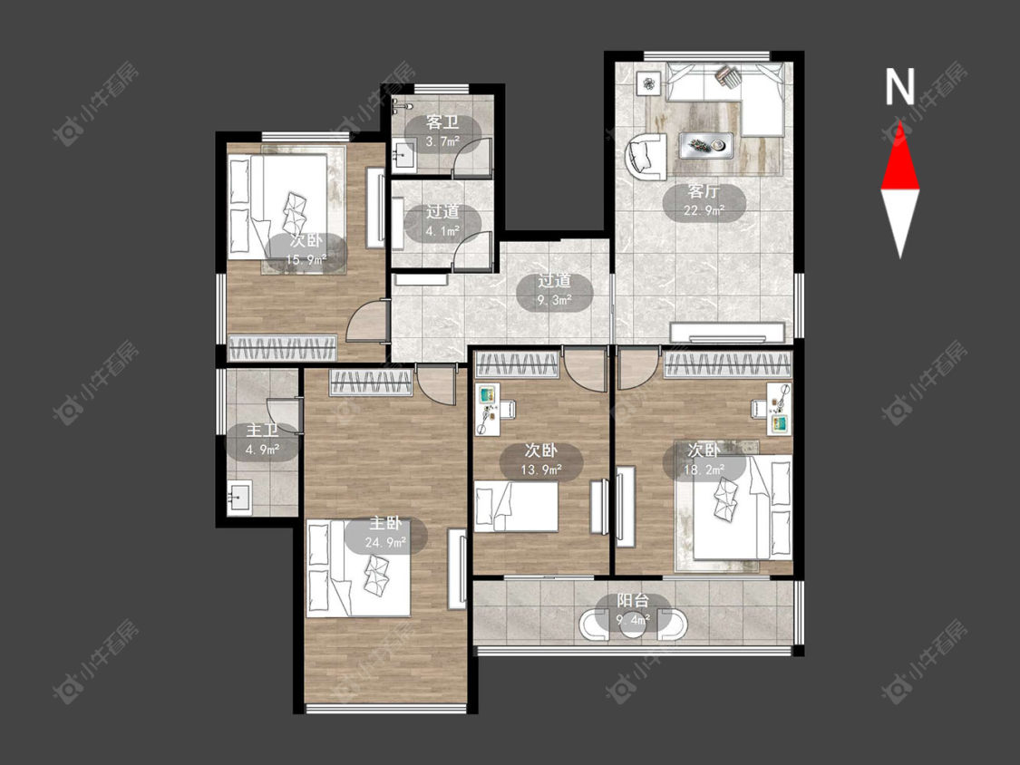 常州阳光明珠苑在售二手房源户型图_小牛看房