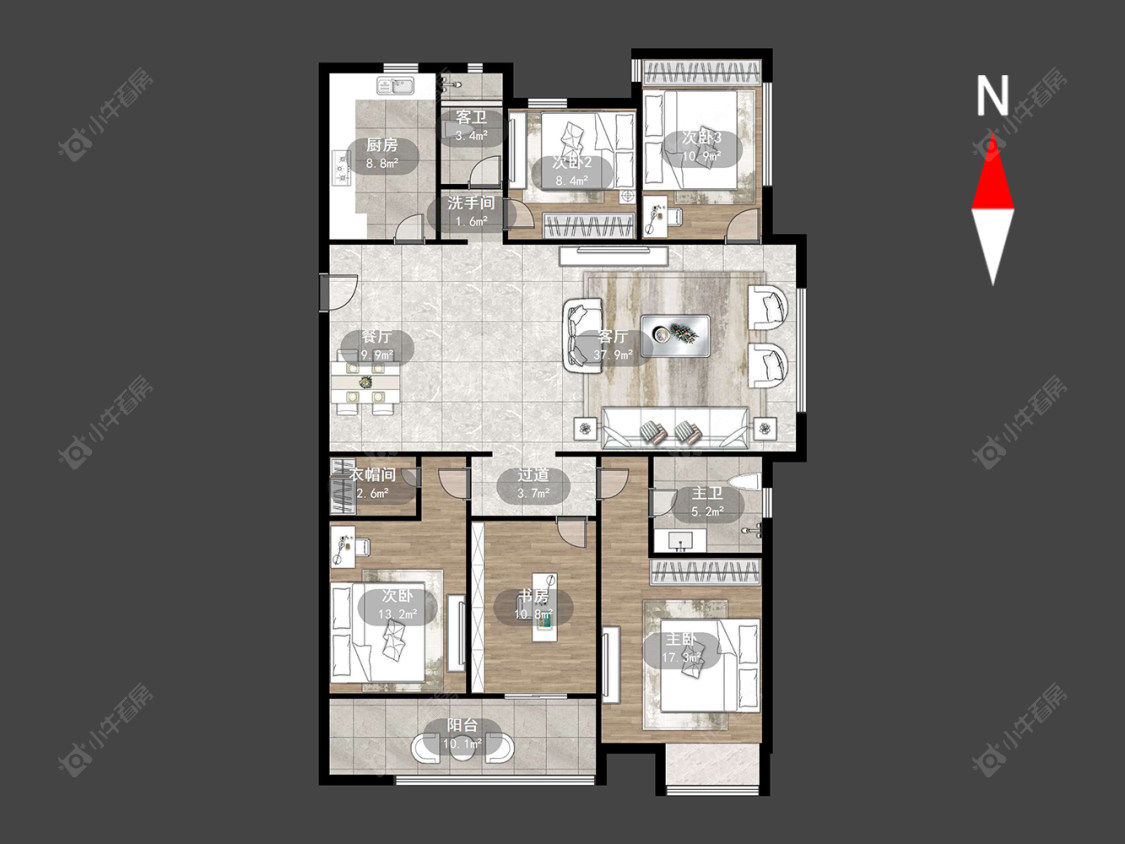 九洲花园二期房源户型图 常州九洲花园二期在售二手房源户型图_小牛看房