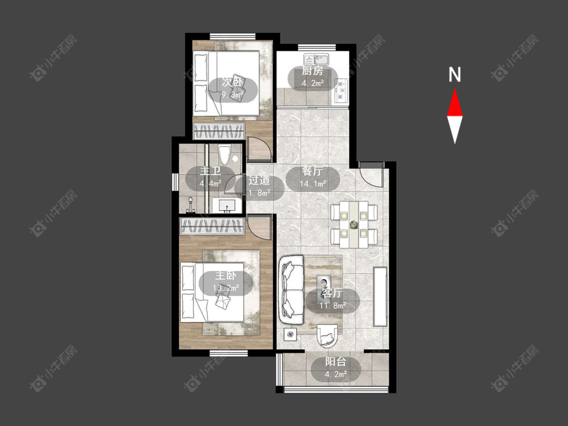 常州百馨苑南苑在售二手房源户型图_小牛看房
