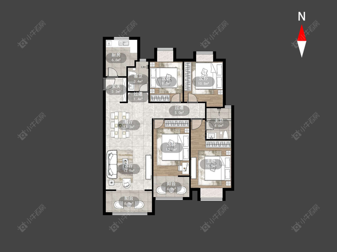 常州龙湖香醍时光在售二手房源户型图_小牛看房