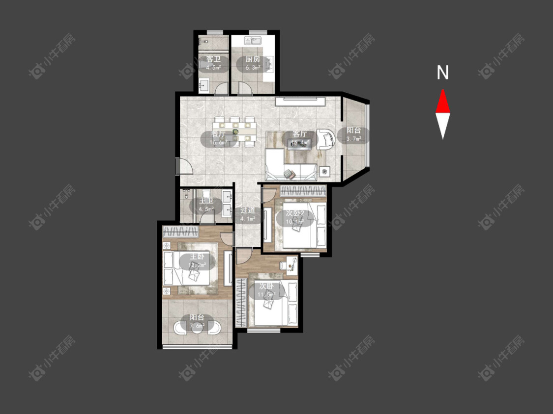常州金美林花园在售二手房源户型图_小牛看房