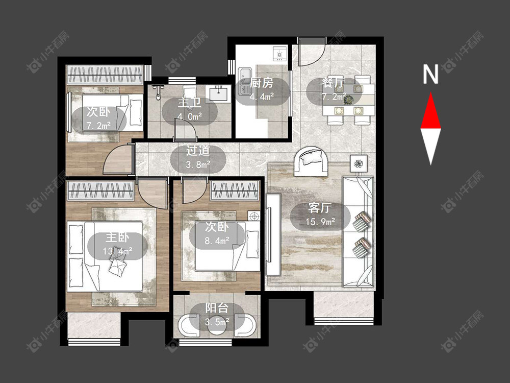 德禾豪景房源户型图 常州德禾豪景在售二手房源户型图_小牛看房