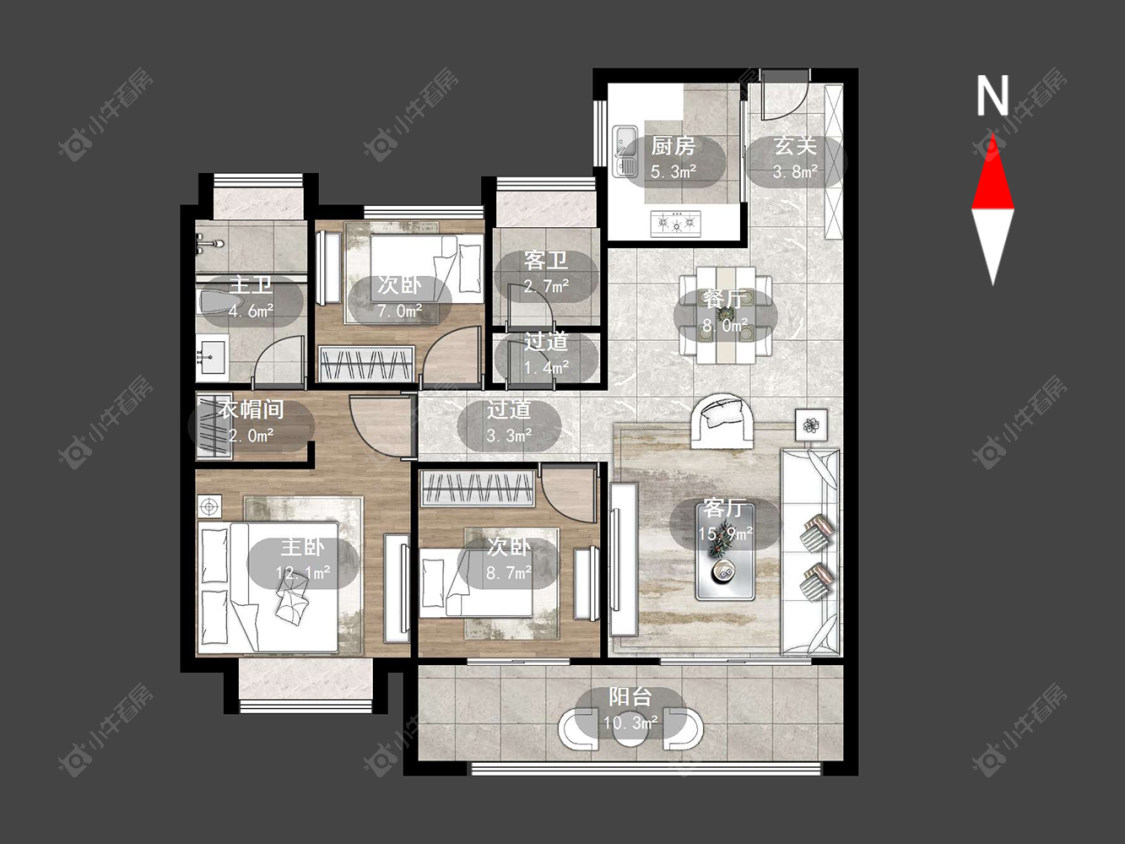 美的旭辉天赋房源户型图 常州美的旭辉天赋在售二手房源户型图_小牛看房