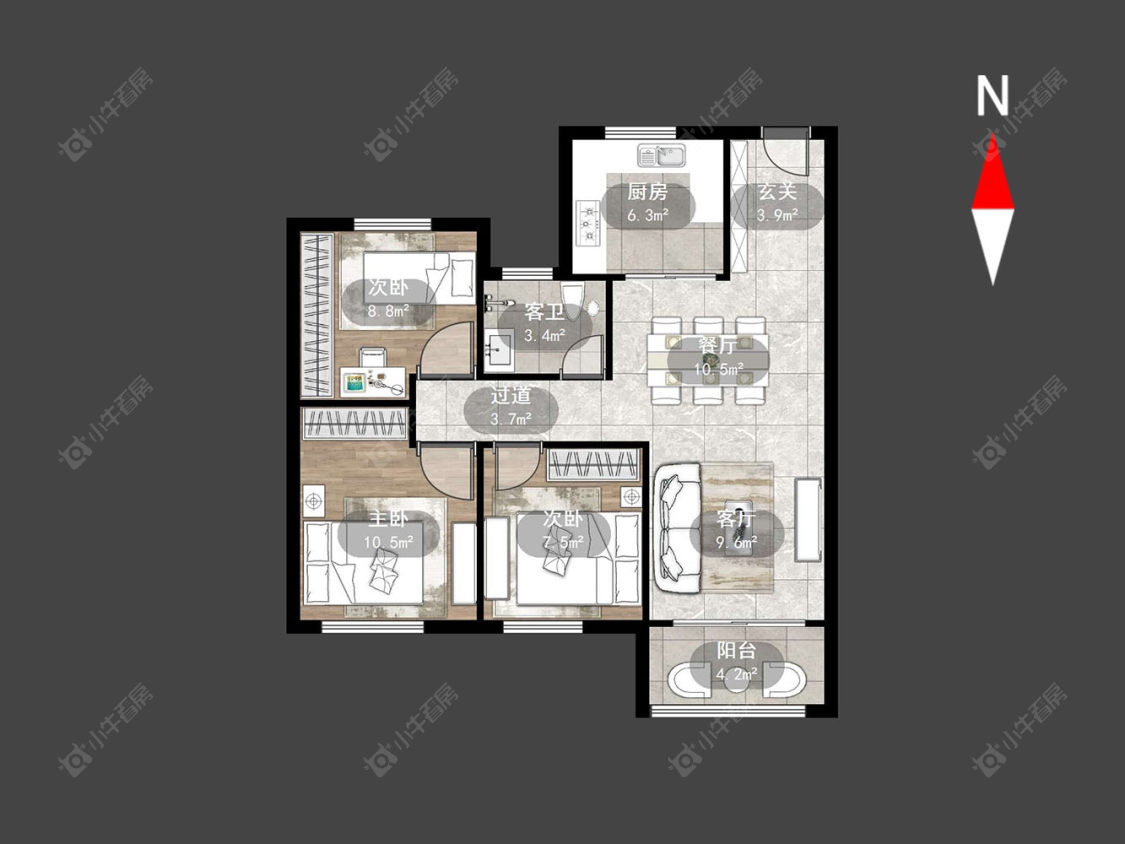 梅亭佳园房源户型图 常州梅亭佳园在售二手房源户型图_小牛看房